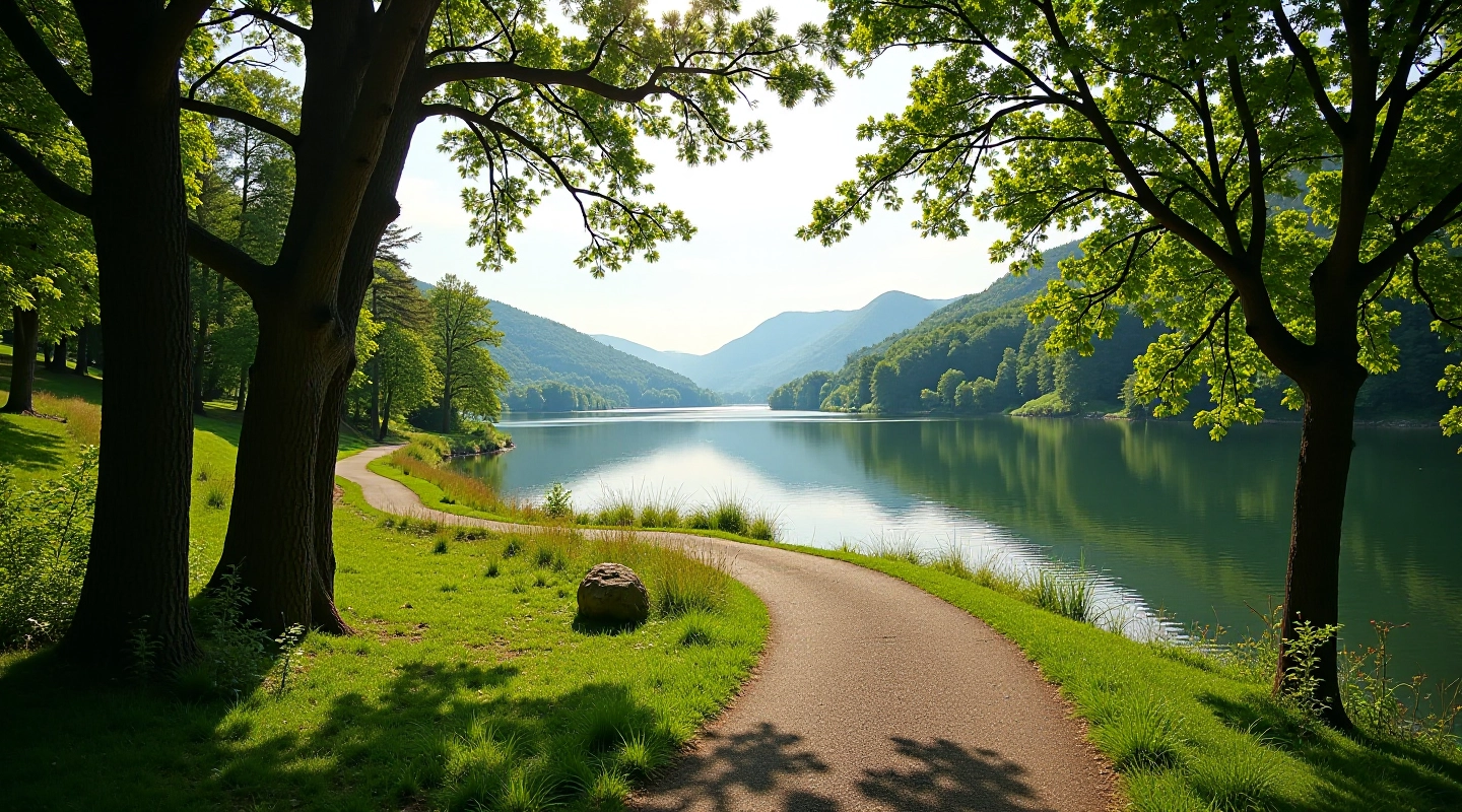 Neris river valley with walking trails and scenic viewpoints